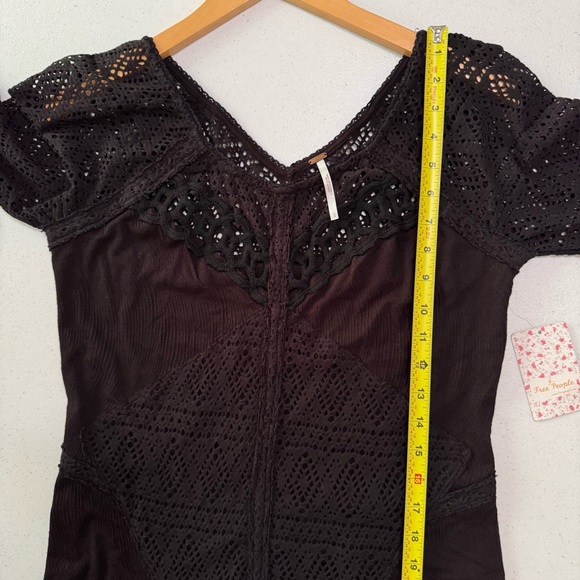 Free People City Girl Bodycon Black Mini Dress NWT Size Large - Picture 10 of 15